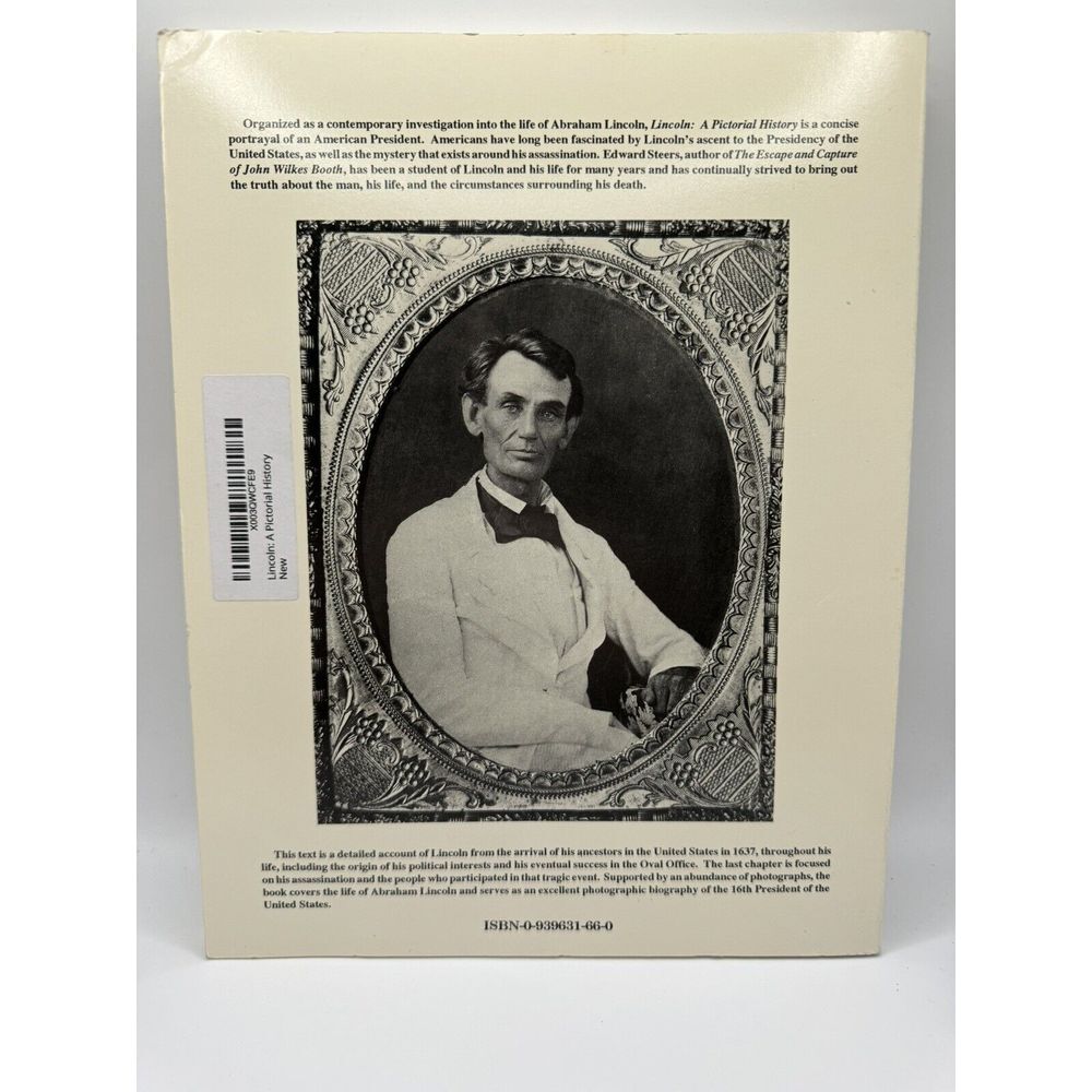 Lincoln A Pictorial History Edward Steers Jr 1993 Softcover Abraham Lincoln Book - Picture 3 of 8